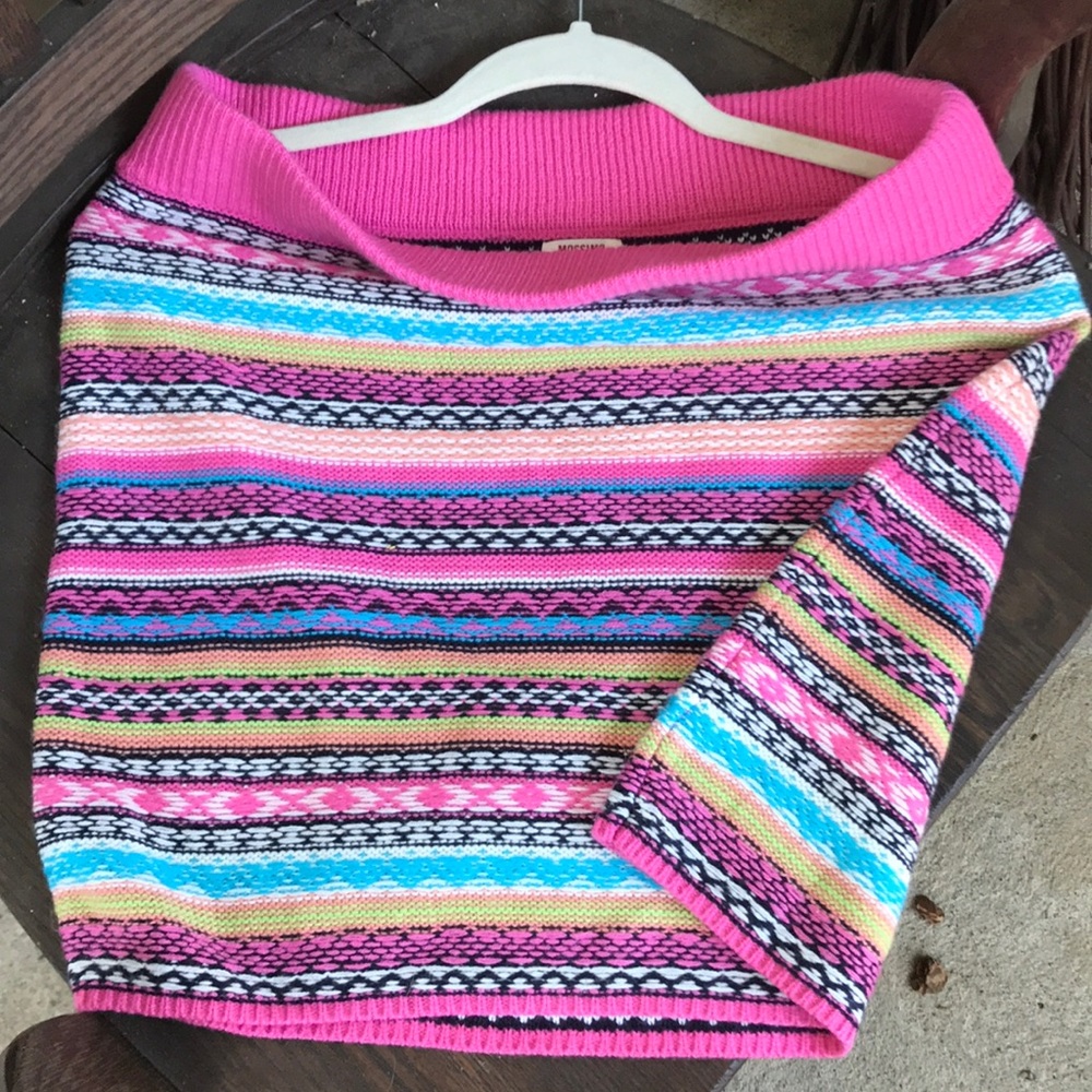 Mossimo knitted mini skirt stripes pink large